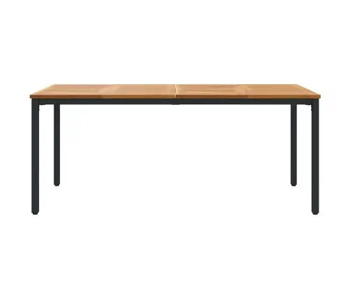 Dārza Galds 180X90X75 Cm No Cietā Akācijas Koka Un Metāla Vidaxl