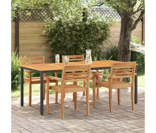 Lauko Stalai Natūralios Ir Juodos Spalvos 200 X 90 X 75 Cm