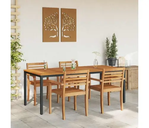 Lauko Stalai Natūralios Ir Juodos Spalvos 200 X 90 X 75 Cm