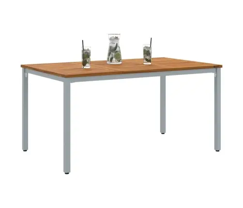 Dārza Galds 150X90X75 Cm Cieta Akācijas Koka Un Metāla Vidaxl