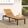 Sauļošanās Krēsl Melns 200X55X35 Cm Cieta Koksne Akācija Vidaxl