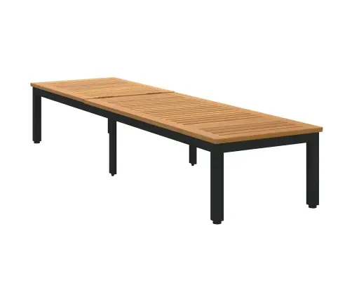 Sauļošanās Krēsl Melns 200X55X35 Cm Cieta Koksne Akācija Vidaxl