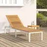 Sauļošanās Krēsls Pelēks 200X55X35 Cm Masīvs Koks Akācija Vidaxl