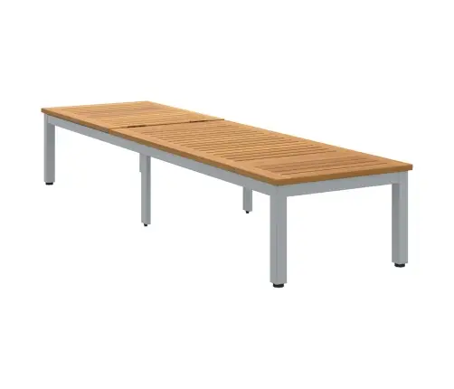 Sauļošanās Krēsls Pelēks 200X55X35 Cm Masīvs Koks Akācija Vidaxl