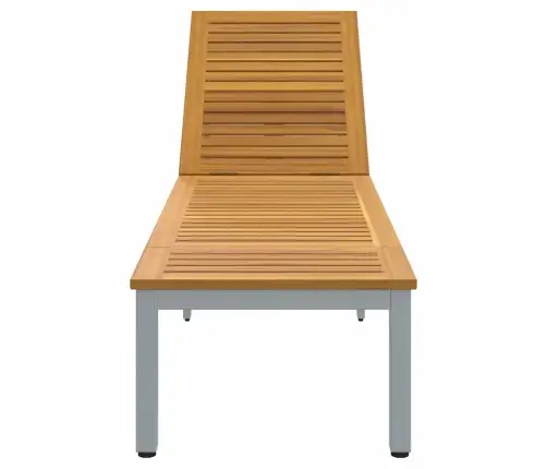 Sauļošanās Krēsls Pelēks 200X55X35 Cm Masīvs Koks Akācija Vidaxl