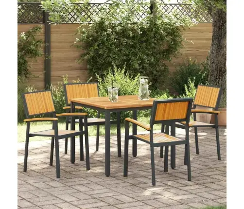 Āra Krēsli 4 Gab. Saliekami Melni Solidakācijas Un Metāla Vidaxl