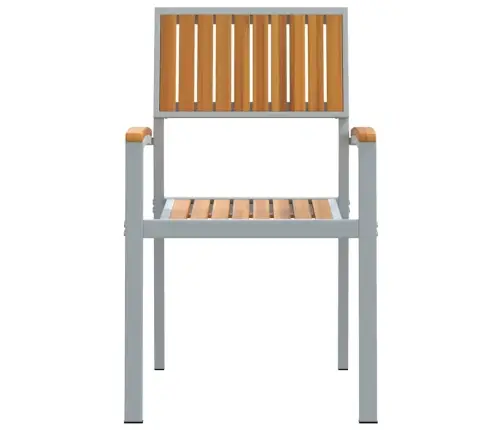 Āra Krēsli 2 Gabali, Saliekami, Pelēka Cieta Akācija Un Metāls Vidaxl