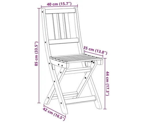 Sodo Kėdė 2 Pcs Ruda 36 X 46 X 86Cm Akacijos Medienos Masyvas