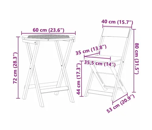 Sodo Valgomojo Komplektas Su Pagalve 3 Pcs Natūralus Aliejus