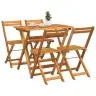 5 Daļu Salokāms Bistro Komplekts No Cietas Akācijas Koksnes Vidaxl