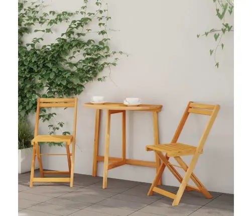 Bistro Komplekts 3 Pcs Brūna Akācijas Masīvkoks Vidaxl