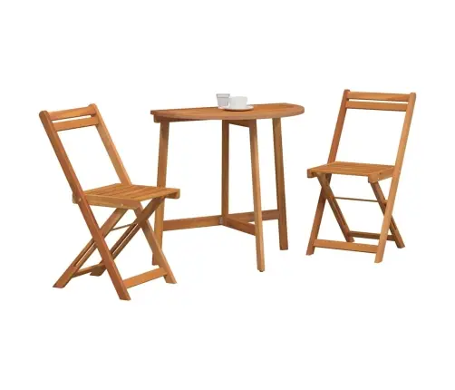 Bistro Komplekts 3 Pcs Brūna Akācijas Masīvkoks Vidaxl