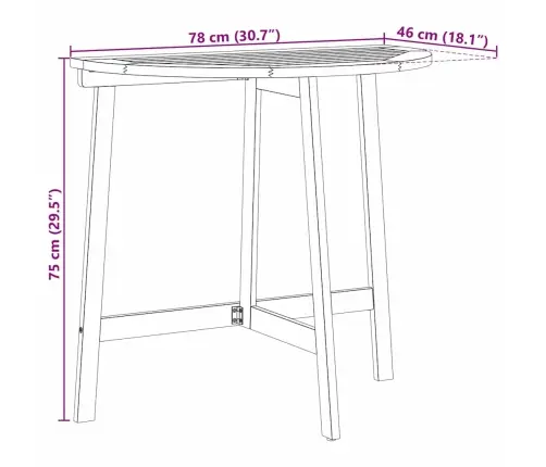 Bistro Komplekts 3 Pcs Brūna Akācijas Masīvkoks Vidaxl