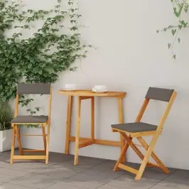 Bistro Komplekts 3 Pcs Brūna Akācijas Masīvkoks Vidaxl