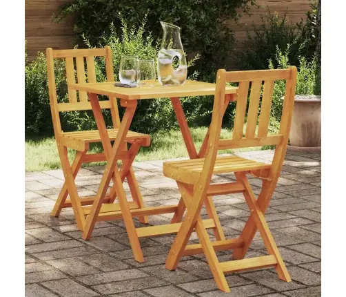 3 Daļu Salokāms Bistro Komplekts Ciets Koks Akācijas Vidaxl