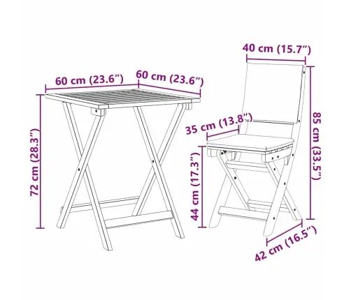 Bistro Komplektas Su Pagalve 3 Pcs Natūralus Aliejus