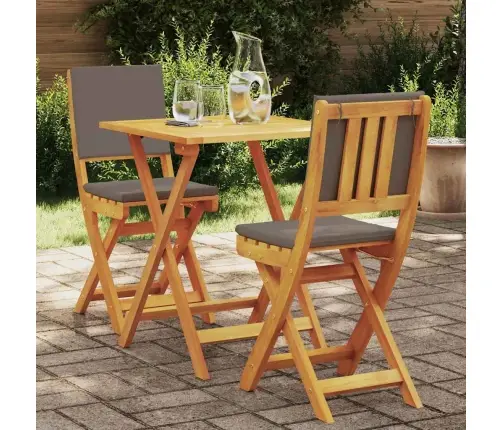 Bistrokomplekt Padjaga 3 Pcs Õlilahus Tugev Akatsiapuu