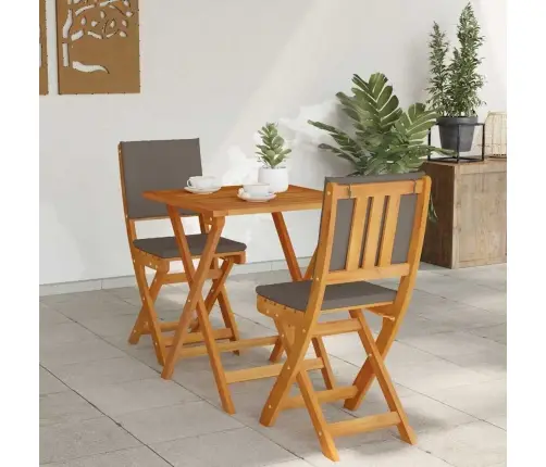 Bistrokomplekt Padjaga 3 Pcs Õlilahus Tugev Akatsiapuu