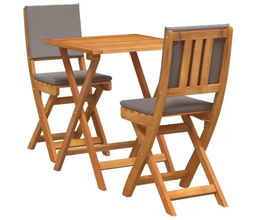 Bistrokomplekt Padjaga 3 Pcs Õlilahus Tugev Akatsiapuu