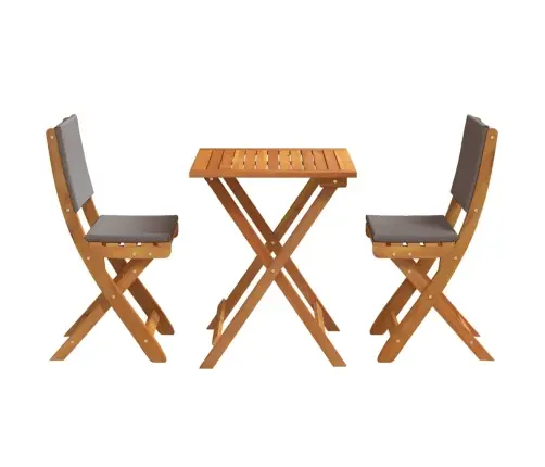 Bistrokomplekt Padjaga 3 Pcs Õlilahus Tugev Akatsiapuu