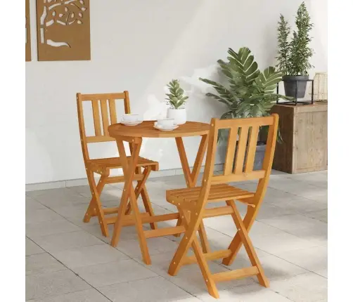 3 Daļu Saliekamais Bistro Komplekts No Cietā Akācijas Koka Vidaxl
