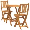 3 Daļu Saliekamais Bistro Komplekts No Cietā Akācijas Koka Vidaxl
