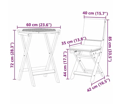 Bistro Komplektas Su Pagalve 3 Pcs Natūralus Aliejus