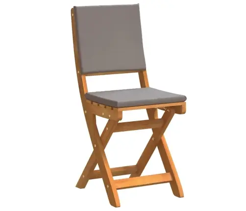 3 Daļu Salokāms Bistro Komplekts Ar Spilveniem No Solidā Akācijas Koka Vidaxl