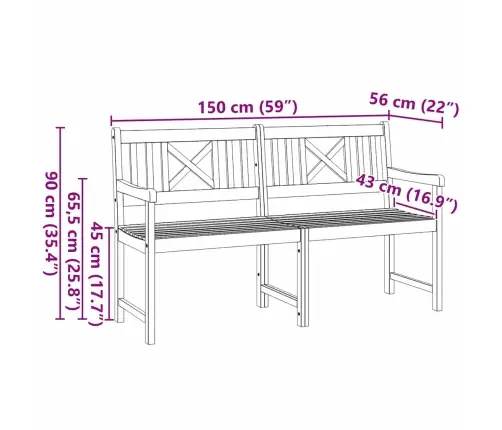 Dārza Sols 150X55.5X90 Cm Tīrs Akācijas Koks Vidaxl