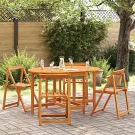 Dārza Galds 5 Pcs Brūna 110 X 60 X 72 Cm Akācijas Masīvkoks Vidaxl