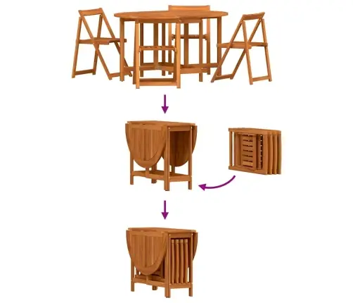 Sodo Stalas 5 Pcs Ruda 110 X 60 X 72 Cm