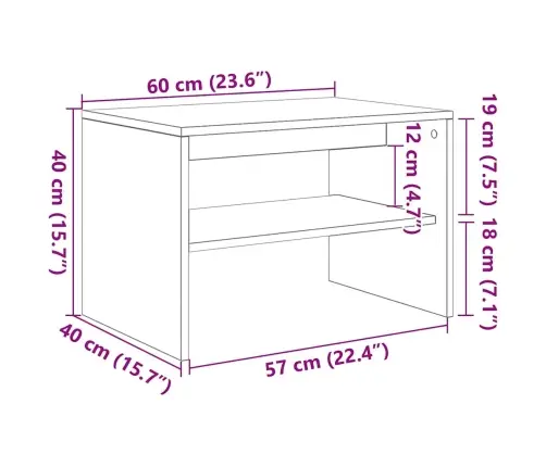 Tv Skapis Old Wood 60X40X40 Cm Engineered Wood Vidaxl
