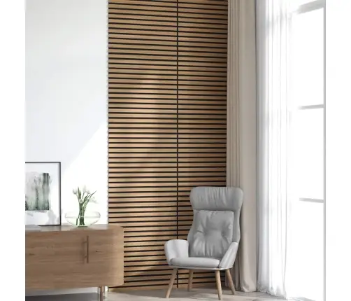 Akustiskie Sienu Paneļi 8 Gab. Redeļu 60,5X60 Cm Ozola Finieris Vidaxl