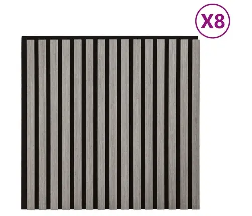 Akustiskie Sienu Paneļi 8 Gab. Redeļu 60,5X60 Cm Ozola Finieris Vidaxl