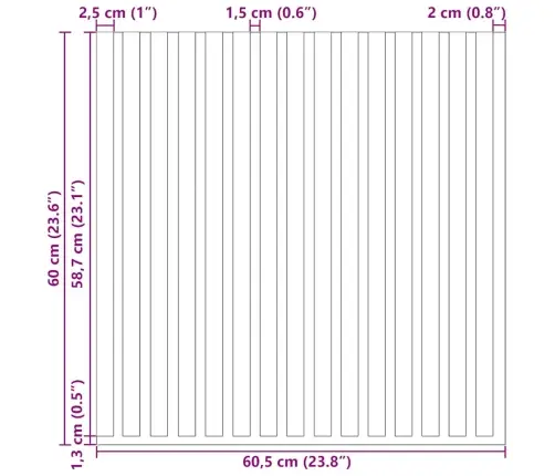 Akustiskie Sienu Paneļi 8 Gab. Redeļu 60,5X60 Cm Ozola Finieris Vidaxl