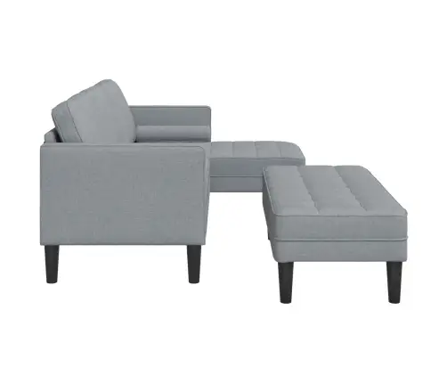 2 Daļu Dīvānu Komplekts Ar Spilveniem Gaiši Pelēkā Audumā Vidaxl