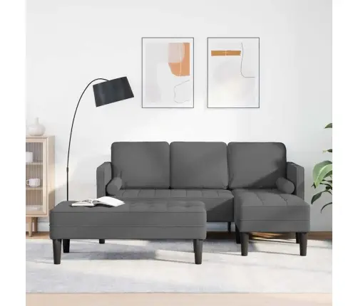 Sofos Komplektas 2 Pcs Tamsiai Pilka 173 X 131 X 67 Cm Audinys