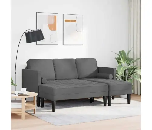 Sofos Komplektas 2 Pcs Tamsiai Pilka 173 X 131 X 67 Cm Audinys