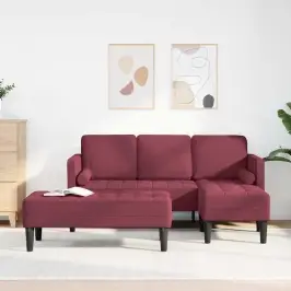 Dīvānu Komplekts 2 Pcs Vīnsarkans 173 X 131 X 67 Cm Audums Vidaxl Dīvānu Komplekts 2 Pcs Vīnsarkans 173 X 131 X 67 Cm Audums Vidaxl