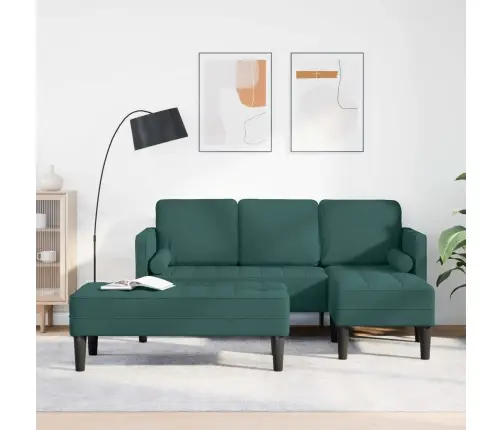 Dīvānu Komplekts 2 Pcs Tumši Zaļš 173 X 131 X 67 Cm Audums Vidaxl