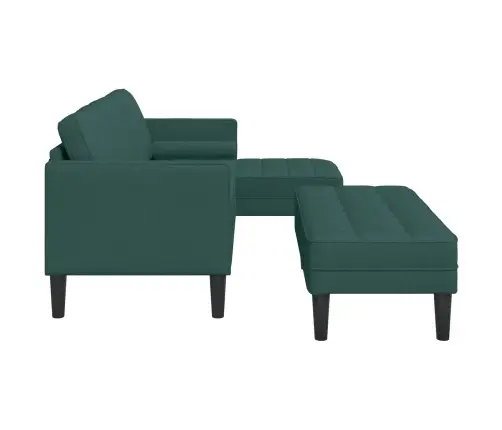 Dīvānu Komplekts 2 Pcs Tumši Zaļš 173 X 131 X 67 Cm Audums Vidaxl