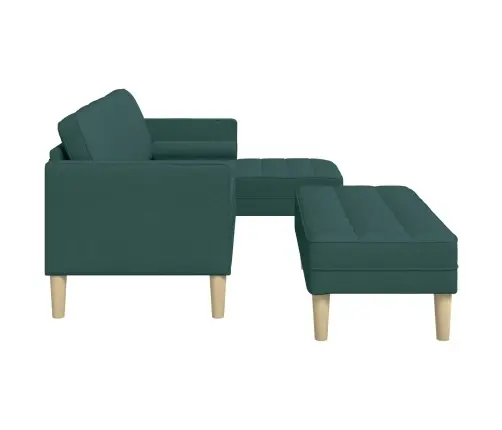 Dīvānu Komplekts 2 Pcs Tumši Zaļš 173 X 131 X 67 Cm Audums Vidaxl