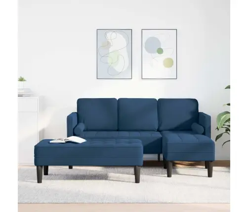 Dīvānu Komplekts 2 Pcs Zila 173 X 131 X 67 Cm Audums Vidaxl