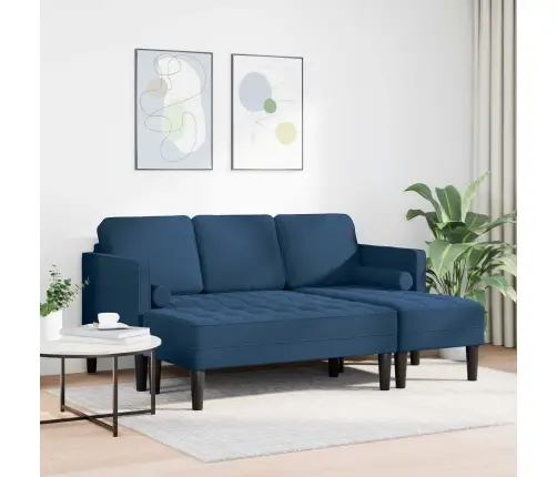 Dīvānu Komplekts 2 Pcs Zila 173 X 131 X 67 Cm Audums Vidaxl