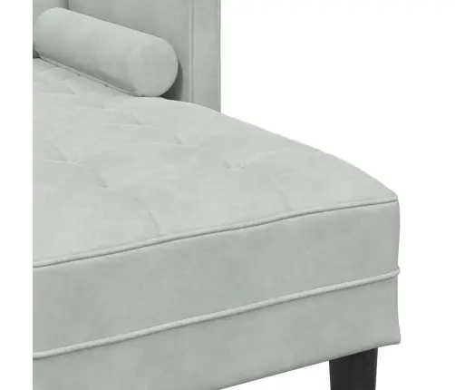 Dārza Dīvāns Ar Soliņu Un Spilveniem L-Veida Gaiši Pelēks Audums Vidaxl