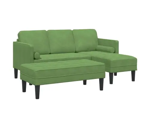 Dīvānu Komplekts 2 Pcs Gaiši Zaļa 173 X 131 X 67 Cm Samts Vidaxl