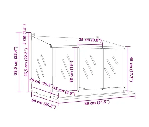 Vistu Ligzdošanas Kaste Ar 3Nodalījumiem Cinkota Sudraba Metāla Vidaxl