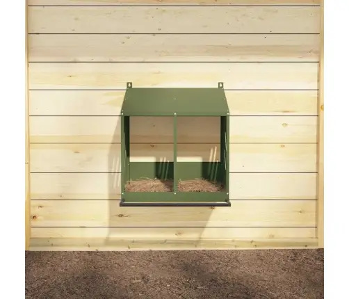 Vistu Ligzdošanas Kaste Ar 2 Nodalījumiem Olīvzaļa Metāla Vidaxl