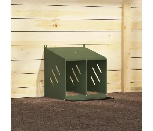 Vistu Ligzdošanas Kaste Ar 2 Nodalījumiem Olīvzaļa Metāla Vidaxl