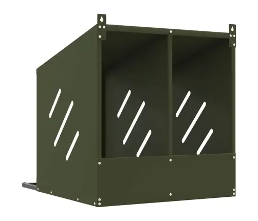 Vistu Ligzdošanas Kaste Ar 2 Nodalījumiem Olīvzaļa Metāla Vidaxl